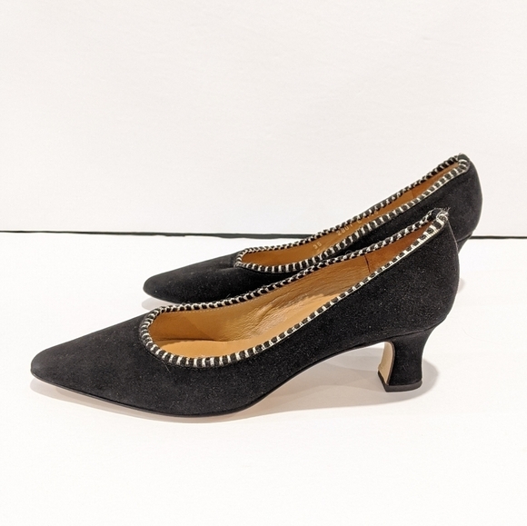 bruno Magli black suede heels pumps sz 5 - Picture 2 of 9